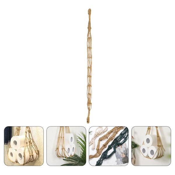 

storage bags 1pc fashion bedroom hanging basket woven cotton rope wall mount holder