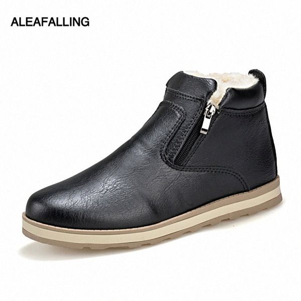 

aleafalling men snow boots mens shoes zip relax males mature thicken snow boots street warm trend ankle motorcycle mbt37 j0ru#, Black