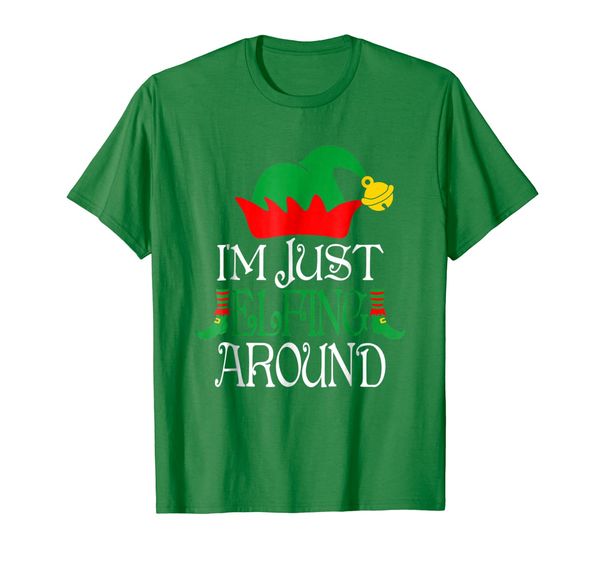 

i'm just elfing around xmas family matching shirt gift, White;black