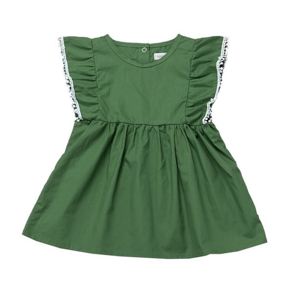 

2021 summer new girls dress sleeveless baby lace tassel princess dress skirt fashion green kids party dress h236s3m, Red;yellow
