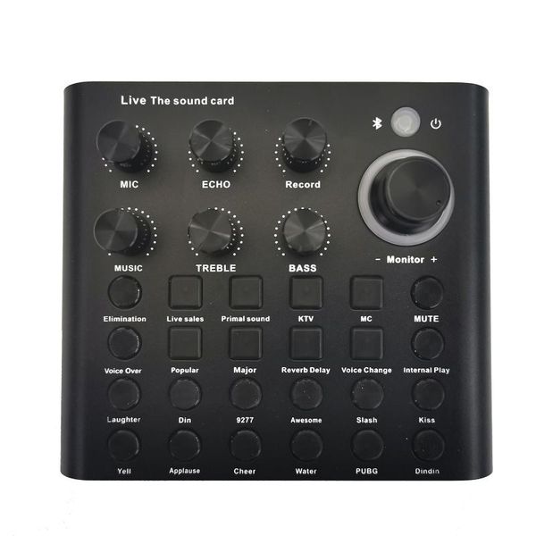 

sound cards v8 voice changer card bluetooth mini mixer board