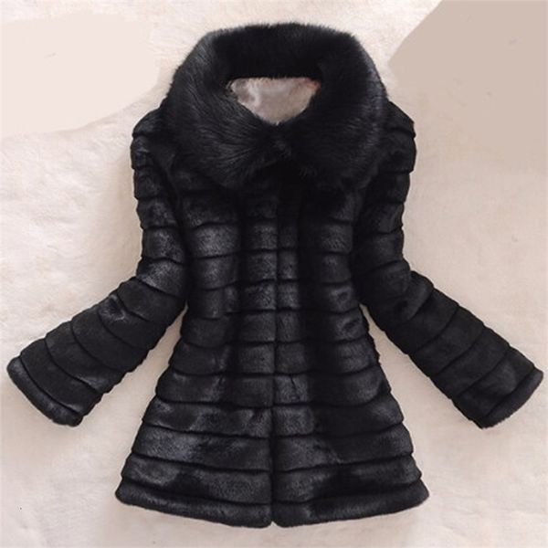 

women's wool & blends black/ white/ beige female winter autumn fake fur coats plus size s/6xl casual faux jacket women d435 f