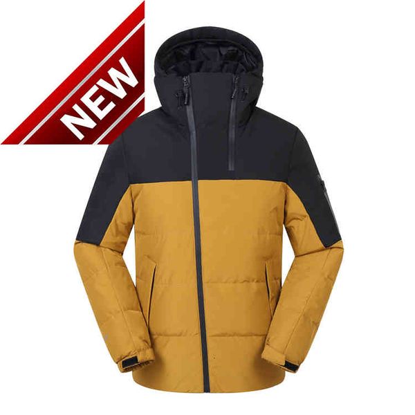 

mens hooded duck down jackets man thick winter coats male fashion overcoats keep warm parkas outerwear jk-9187, Black