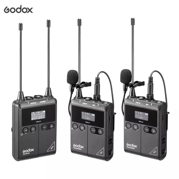 

godox wmics1 kit1 uhf wireless microphone system with 1pc tx1 portable body-pack transmitter + 1pc rx1 portable receiver