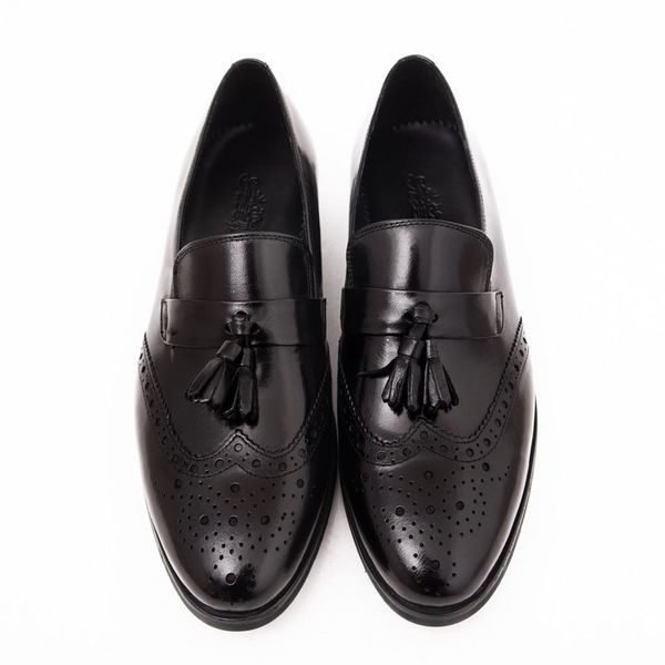 

fashion brand mens business dress shoes high-quality breathable tassel brogue man shoes night club party dress shoes b11, Black