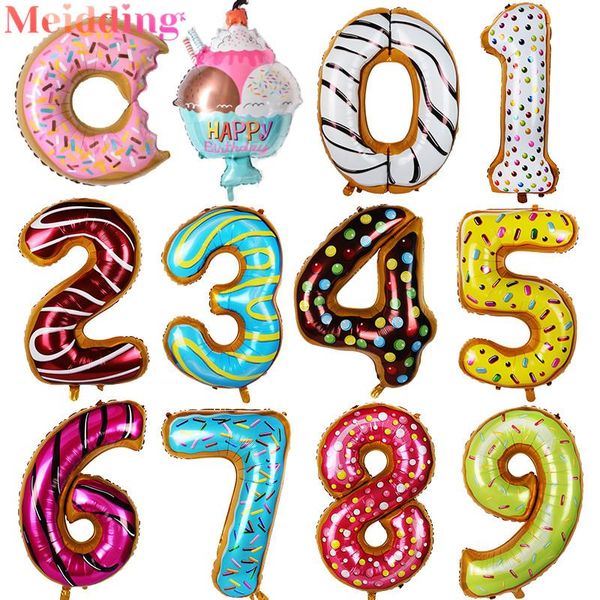 

party decoration 42inch donut number foil balloons candy fruit ice cream helium balloon decor kids baby shower happy birthday ballon