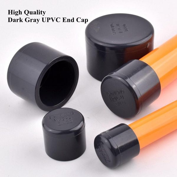 

watering equipments 1 piece id.20~160mm upvc end cap joint aquarium tank water pipe connector dark gray pvc plug irrigation socket joints