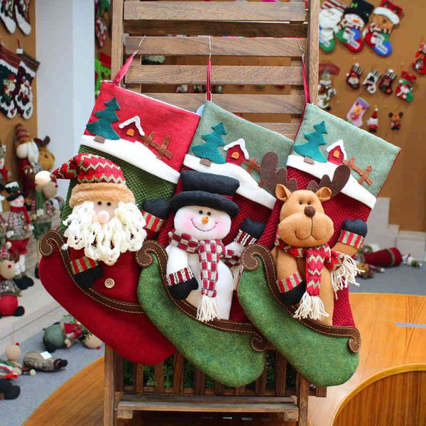 

large pendant decorative christmas socks gift bag
