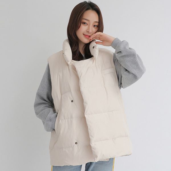 

loose fit down vests women thickening casual down waistcoat, Black