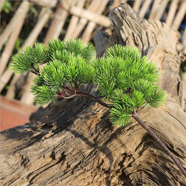 

decorative flowers & wreaths christmas pine tree branch plastic artificial flower pinaster fake plants home diy decoration faux foliage gree