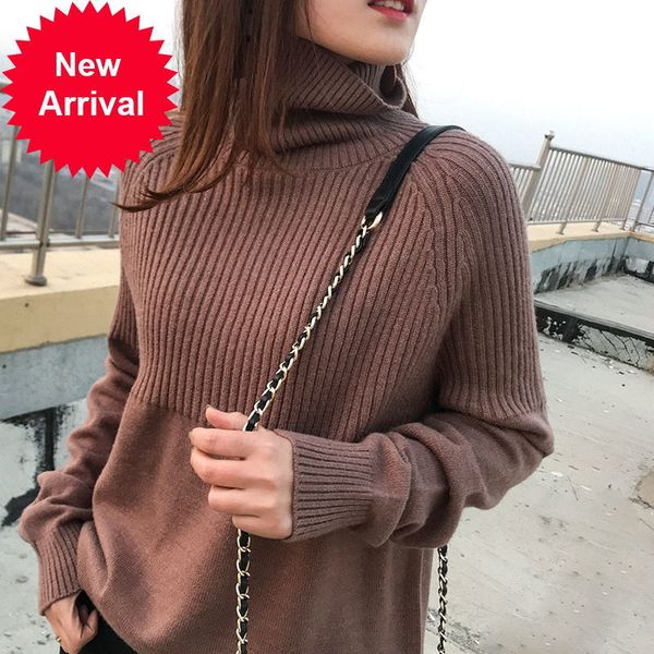 

turtleneck ladies winter pullover cashmere solid knit fall fashion sweater, White;black