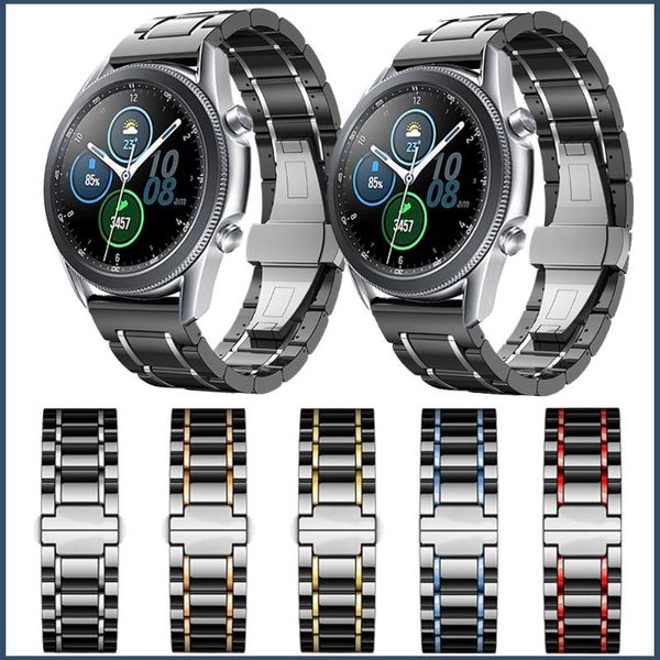 

watch bands for samsung galaxy 3 45mm 41mm/active 2/gear s3 band ceramic strapbracelet 46mm 42mm watchband, Black;brown