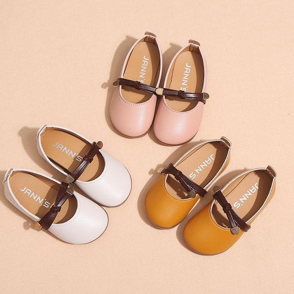 

girls' leather shoes 2021 autumn new children' korean version solid color uniform shoes little girl' soft sole princess lea, Black;grey