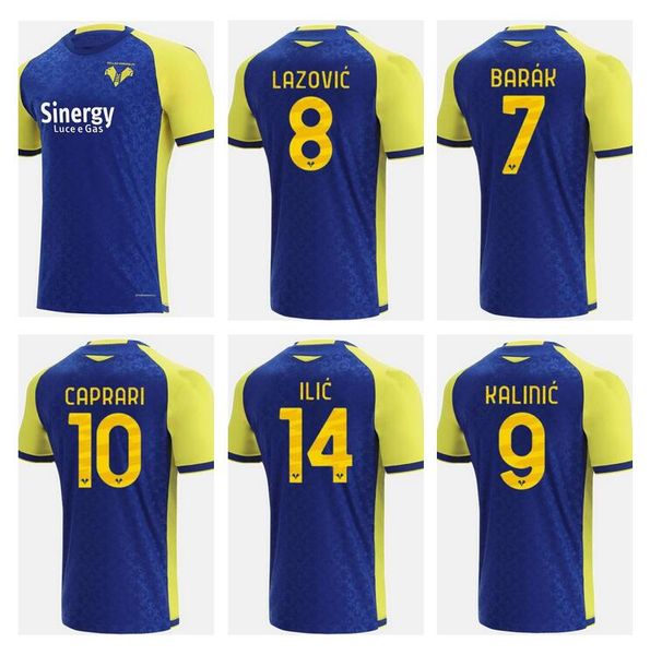 

2021 2022 hellas verona soccer jerseys 21/22 simeone ilic caprari kalinic barak faraoni lazovic ma home football shirts top, Black;yellow