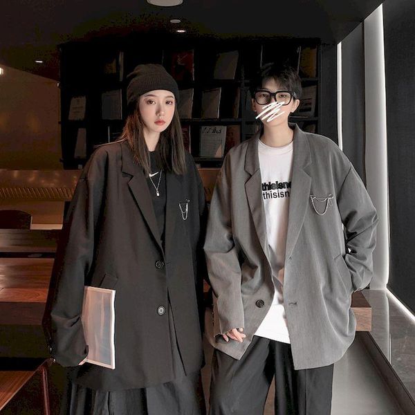 

women's suits & blazers hong kong flavor blazer jacket female loose suit male couple uniform coat spring autumn thin fashion women jack, White;black