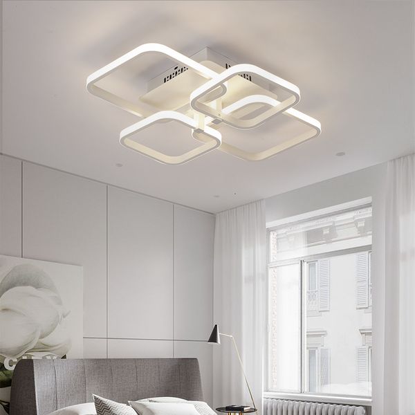 

2021 new modern led from to the living room kitchen house light rectangle remote control white lamps fj0r