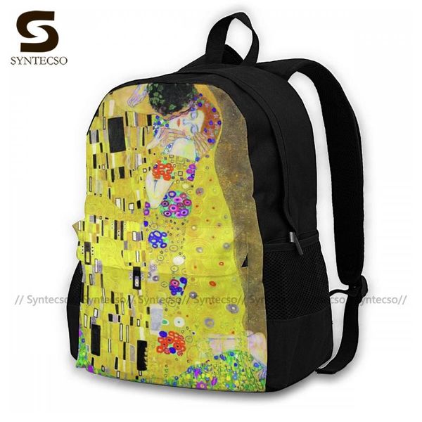 

klimt backpacks festival woman pattern backpack funny polyester bags