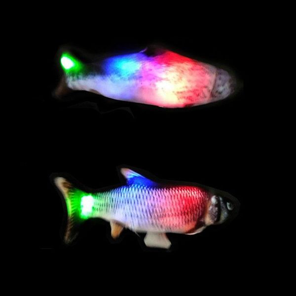 

cat toys plush electric simulation fish shape pillow funny toy light crucian carp colorful 1usic swing tail q