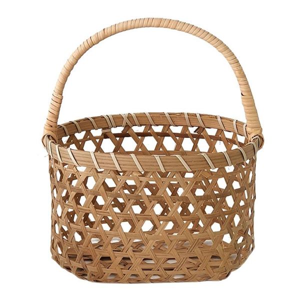 

storage baskets bamboo woven portable flower basket for wedding home kitchen picnic bread sundry container fruit