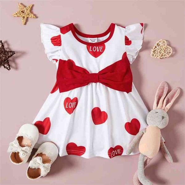 

baby girl heart-shaped sweet dress 210528, Red;yellow