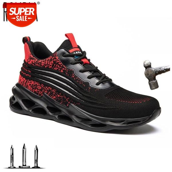 

drop shipping mesh steel toe safety boots work shoes for men women anti-impact construction plus size 36-48 rxm650 #wo7h