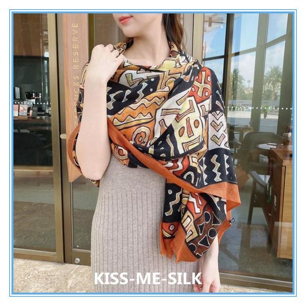 

scarves kms personalized graffiti custom cashmere oversized ring velvet thin wild shawl autumn and winter warm scarf 100*200cm, Blue;gray