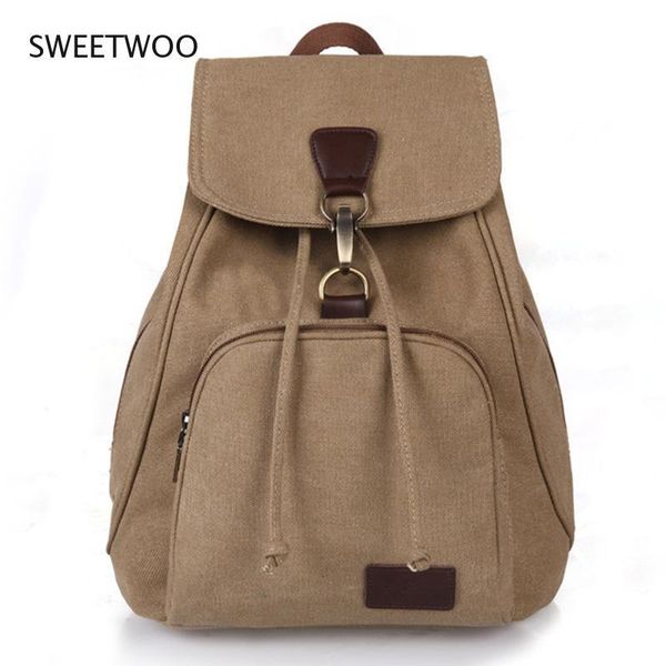 

backpack style women canvas backpacks female vintage bag fashion for teenage girls retro college student school bags fabric knapsack