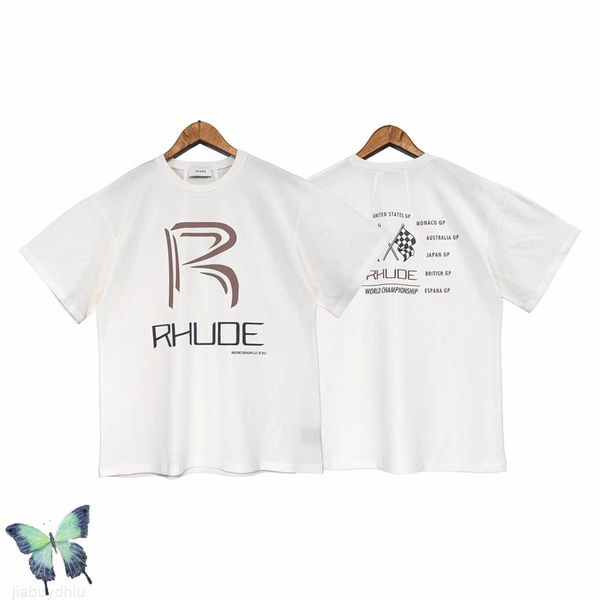 

2022 oversize rhude classic casual t shirt men women rh t shirt, White;black