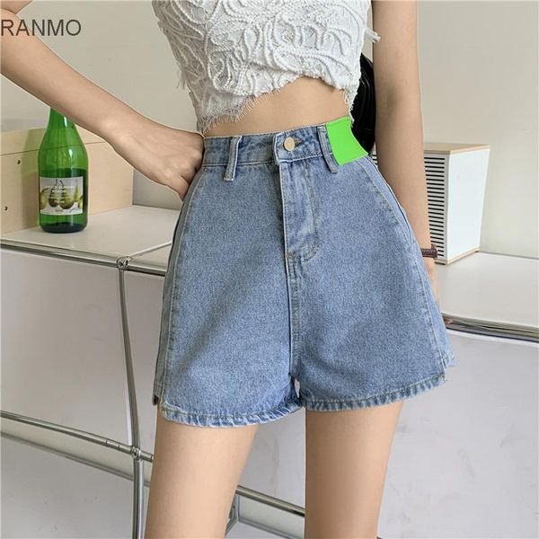 

women's jeans summer light color pants fashion 2021 korean high waist thin net red straight wide leg shorts, Blue
