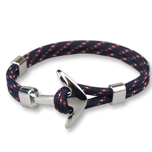 

trendy silver color survival rope chain navy blue anchor charm bracelets and bangles men women gift sport hooks na jlluya
