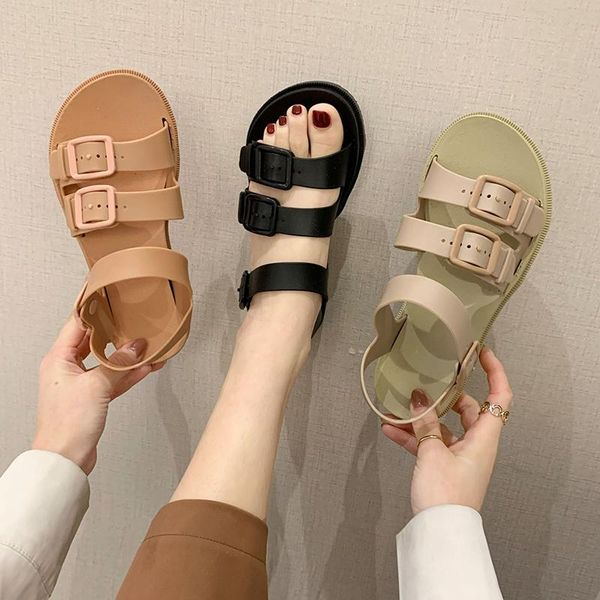 

new summer women platform sandals ladies comfortable female beach shoes chunky sandals casual open toe non-slip flats shoes, Black