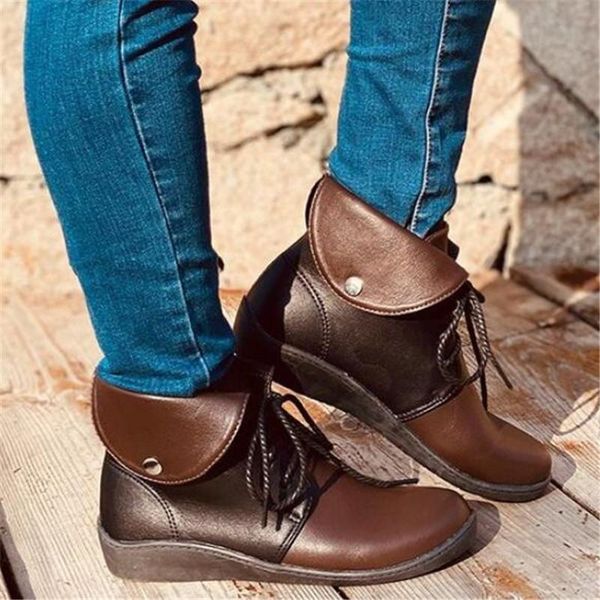 

boots women's motorcycle 2021 shoes color matching large size lace-up riding womens fashion casual women, Black