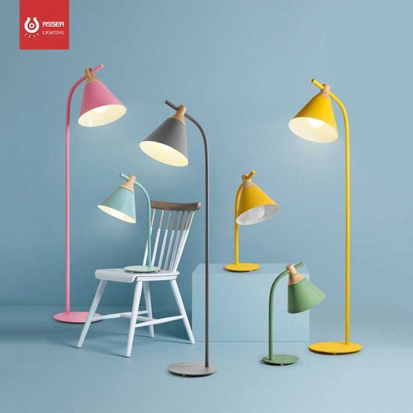 

led nordic modern minimalist creative bedroom study color macarons floor lamp