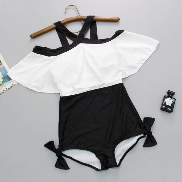 

vintage one piece swimsuit swimwear women 2021 white black bathing suit strap beachwear swimming suits for women