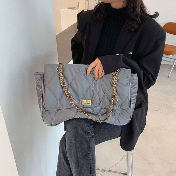 

mori's autumn lock crossbody women's net red trend diamond lattice white chain satchel large capacity single shoulder bag