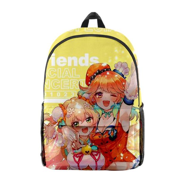 

backpack wawni hololive takanashi kiara 3d merch oxford cloth shoulder printed multi zipper pack casual student school bag