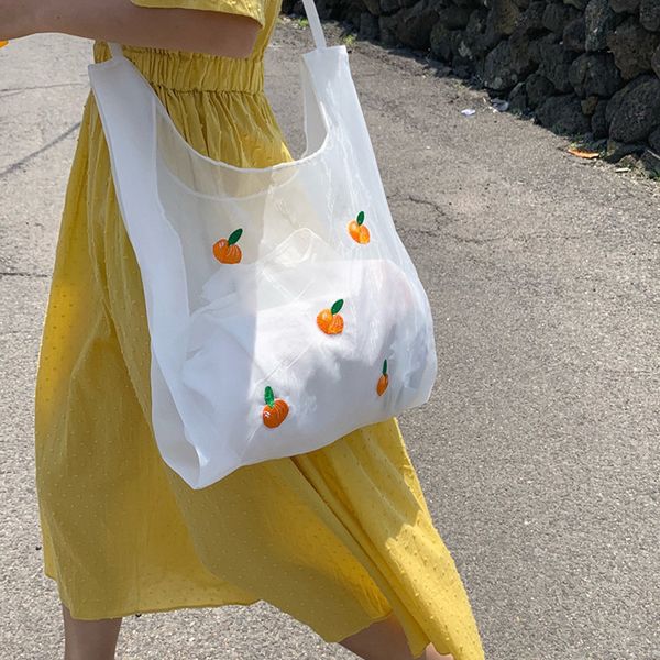 

womens fashion handbags elegant green large capacity shopping bags for ladies transparent totes mesh shoulder bags female