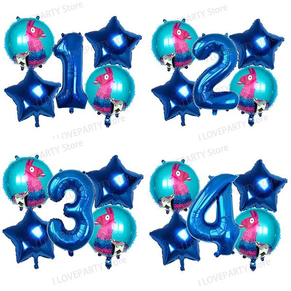 

party decoration 5pcs 18inch pinata videro game foil balloon cartoon animal alpaca llama balloons wedding baby shower birthday decor globos