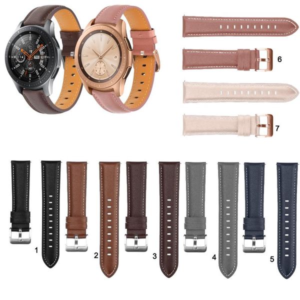 

watch bands 20mm 22mm fashion leather band strap for samsung galaxy 42mm 46mm replacement wrist elegant bracele, Black;brown