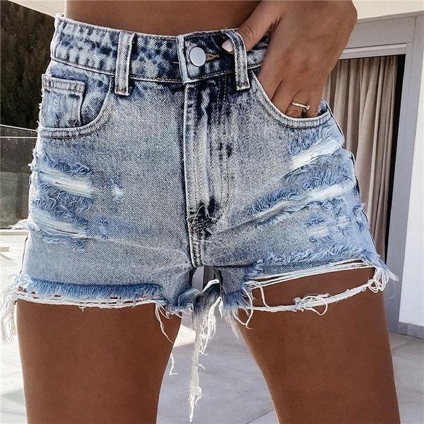 

women's shorts 2021 denim jeans classic vintage high waist blue wide leg female casual summer ladies for, White;black
