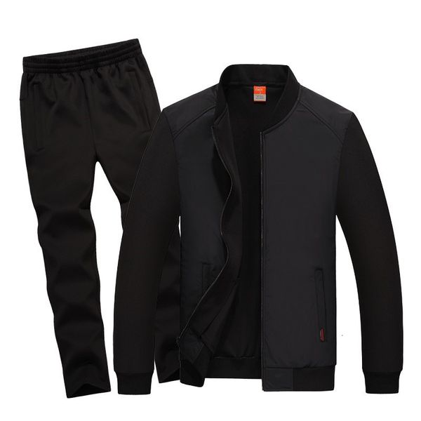 

men's tracksuits fashionable man tracksuit ensemble spring sports clothes ribbon tender jacket + male sweatpants casual size 7xl 8xl on, Gray