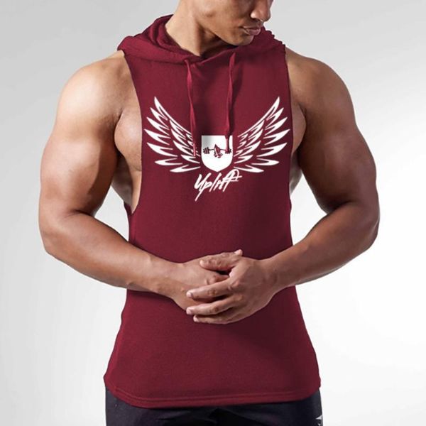 

men's hoodies & sweatshirts brand gyms clothing mens bodybuilding hooded tank cotton sleeveless vest sweatshirt fitness workout sportsw, Black