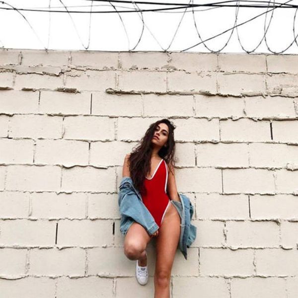 

one-piece suits deep v-neck one piece swimsuit edged patchwork swimwear women strap backless solid swim suit beachwear monokini