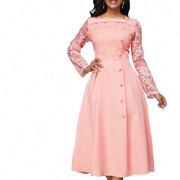 

elegant patchwork lace banquet long party dress women 2021 summer autumn casual slim ball gown maxi dresses plus size 5xl, Black;gray