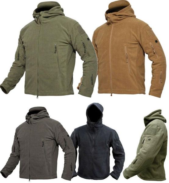 

men's jackets uk men winter tactical recon fleece jacket security male hoody combat warm coat, Black;brown