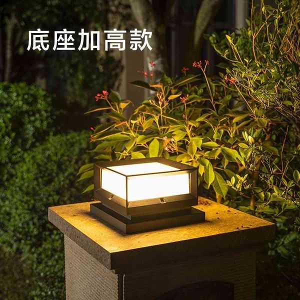 

solar outdoor villa water courtyard lawn doorpost head garden fence buried lamp