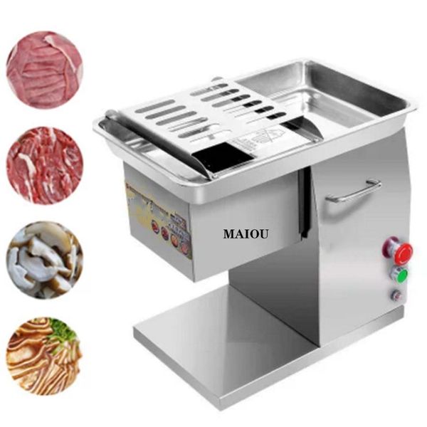 Comercial desktop elétrico pequeno fresco porco frango máquina de corte carne peixe slicer máquina para casa el restaurante super2046