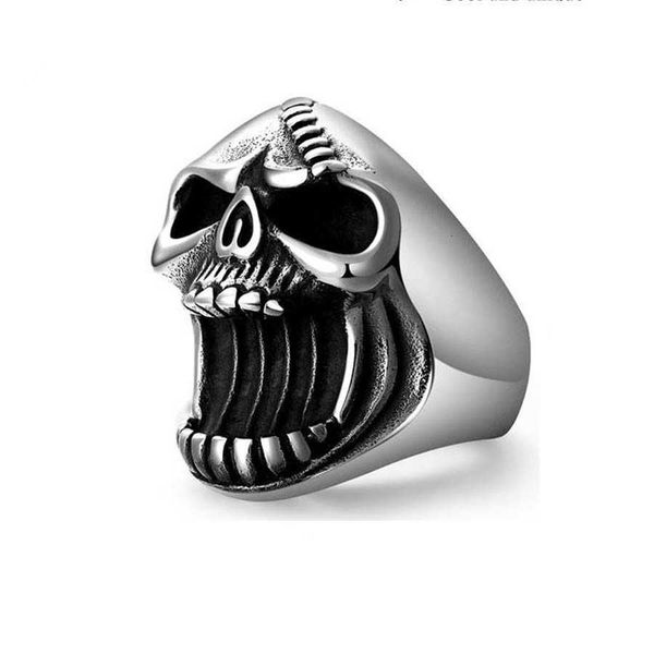 

ring fashion men jewelry skull s punk vintage scar jaw stainless steel for accessoires beer bottle opener, Golden;silver