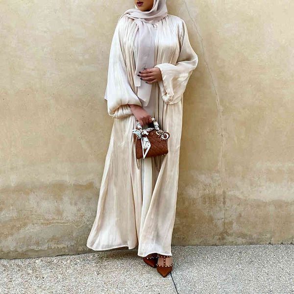 

muslim women dress eid djellaba abaya dubai fashion shiny hijab puff sleeves satin abaya dubai turkey muslim dress islam abayas, Black;gray