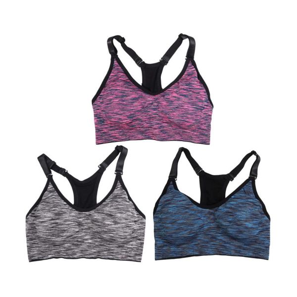 

gym clothing 3pcs high impact workout activewear fitness padded seamless vest stretch nylon for, White;black